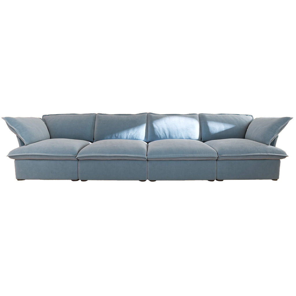 Light blue 4-seat sofa on a white background