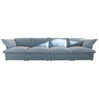 Light blue 4-seat sofa on a white background