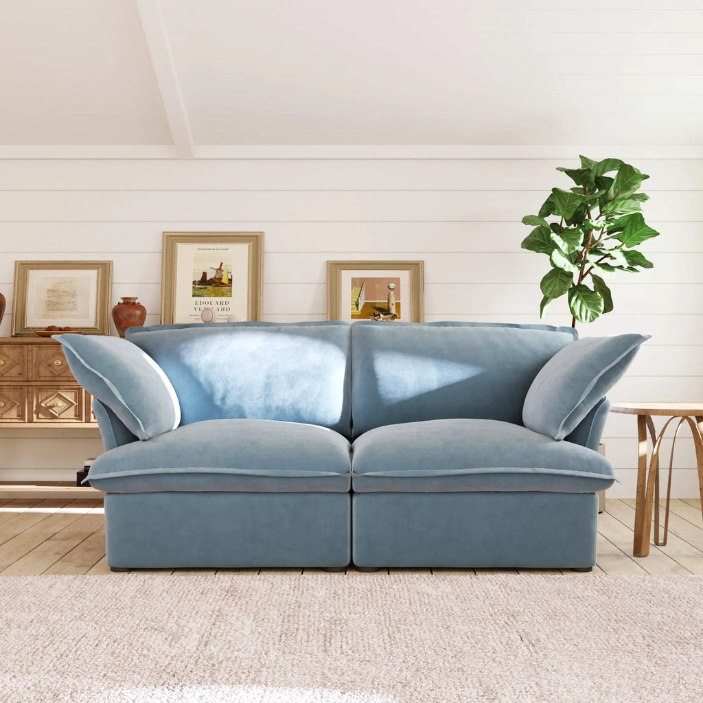 2-Seater Modular Loveseat in Velvet