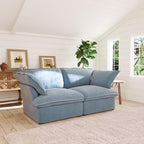 2-Seater Modular Loveseat in Velvet