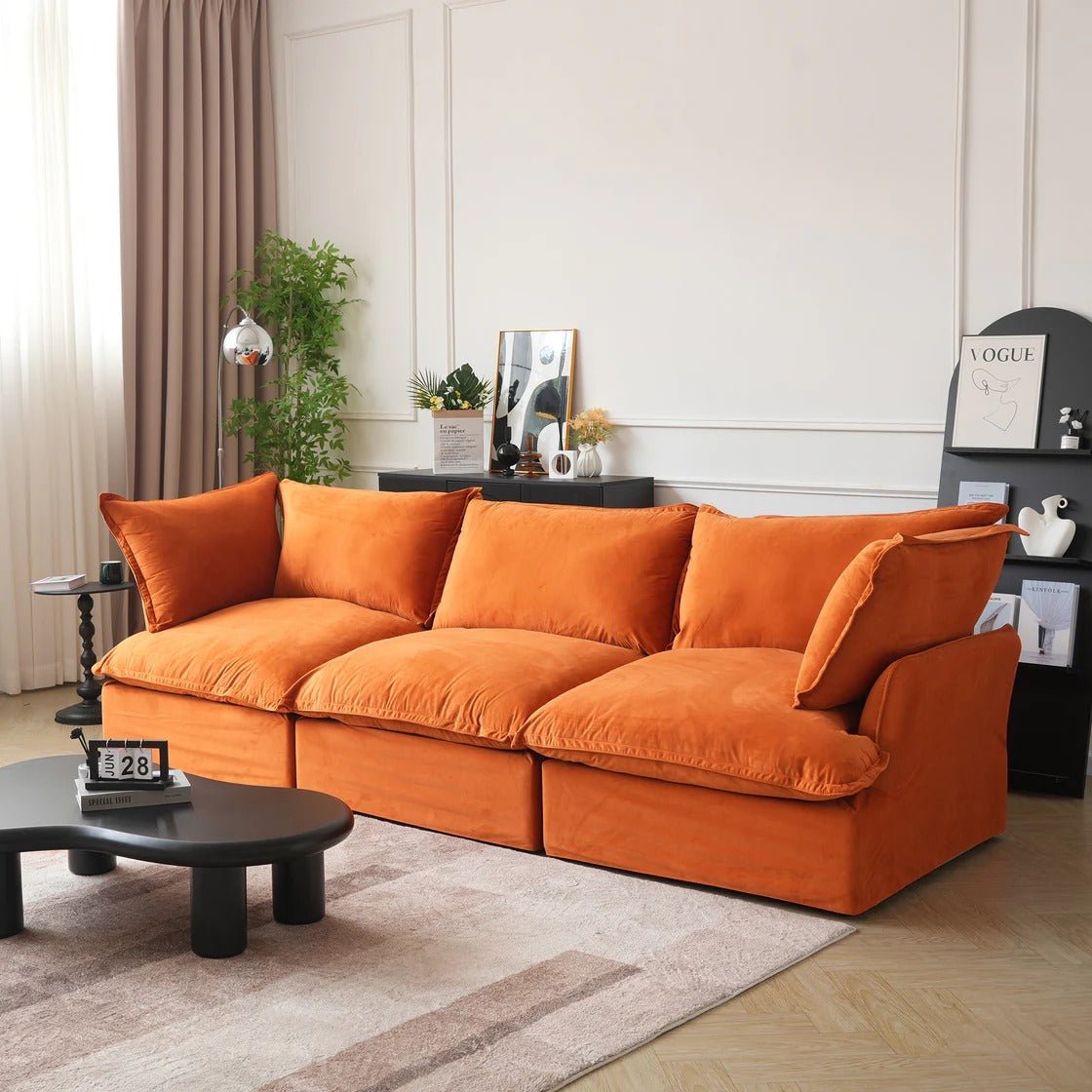 Modular Washable 3-Seater in Orange
