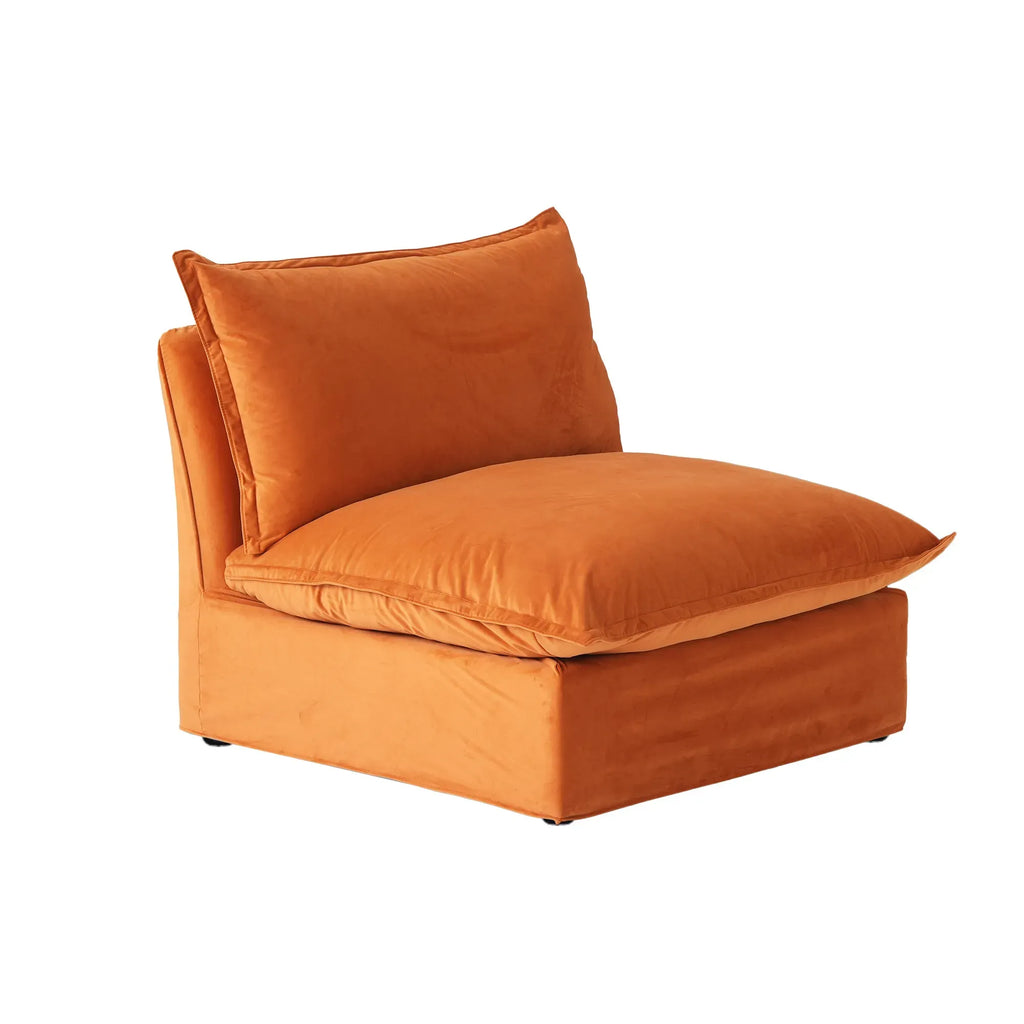 Modular Washable Armless Chair in Orange