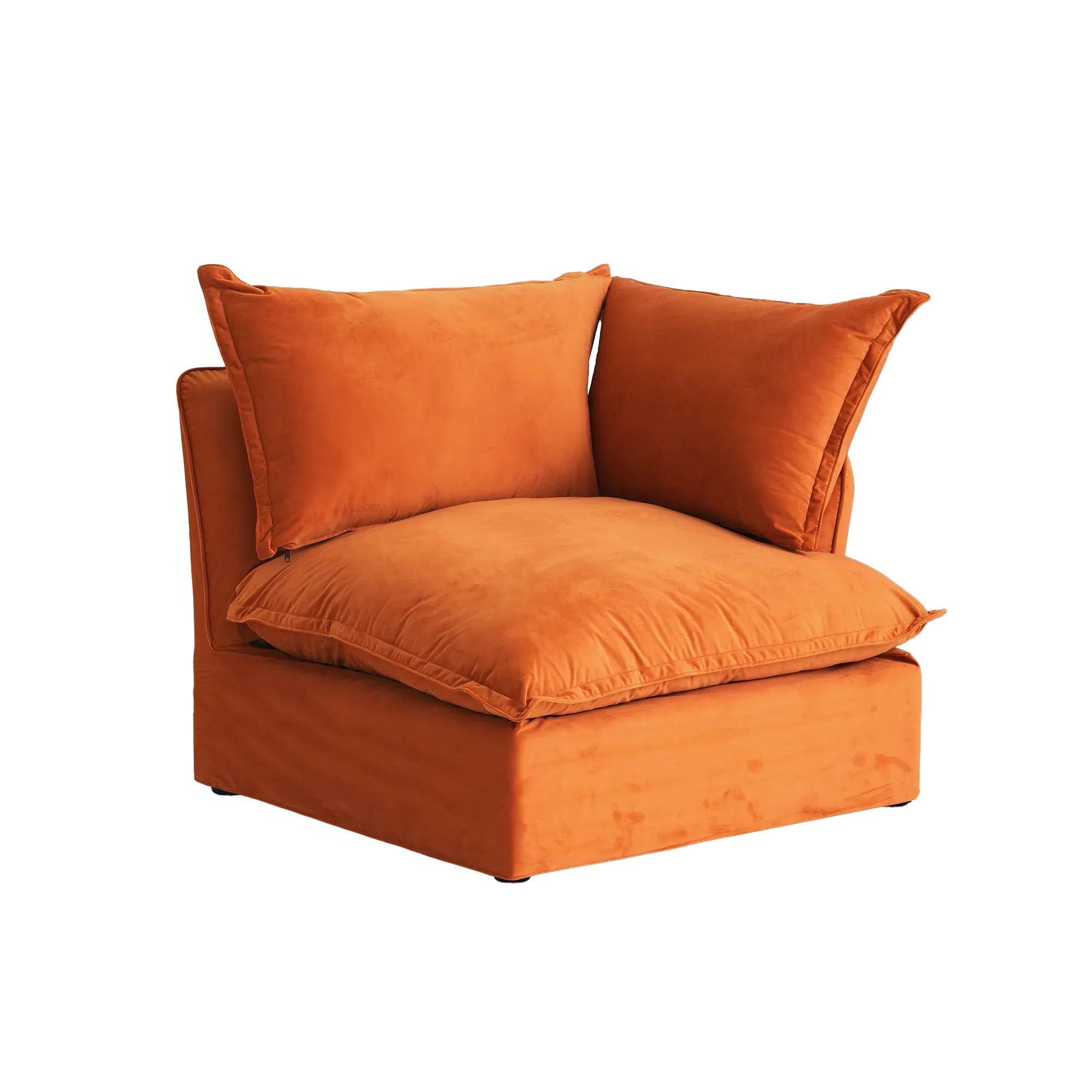 Slipcover Only - Modular Washable End Chair - Left in Orange