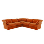 Orange corner sectional sofa on a white background