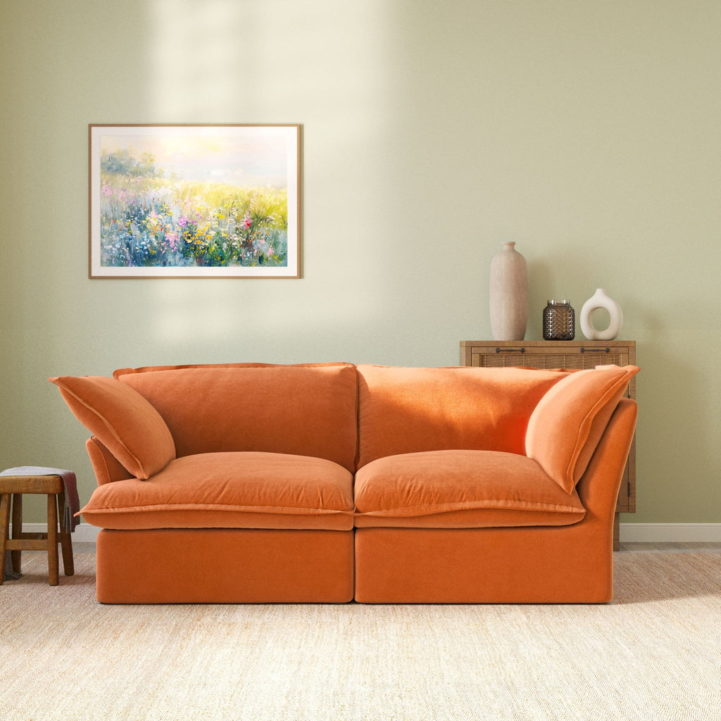Slipcover Only - Modular Washable 2-Seater in Orange