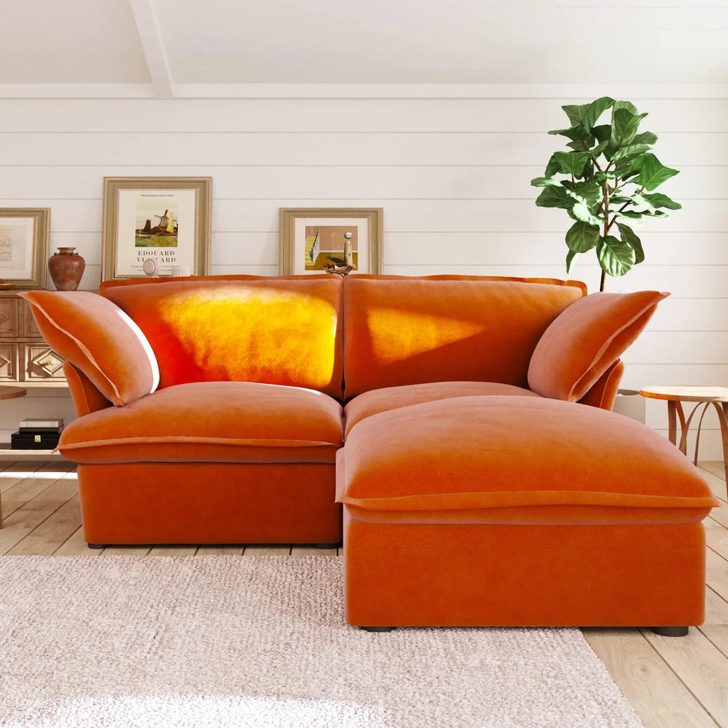 3-Seater Modular Sofa with Chaise in Velvet