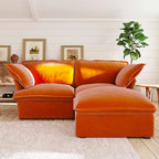 3-Seater Modular Sofa with Chaise in Velvet