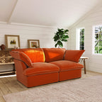 2-Seater Modular Loveseat in Velvet