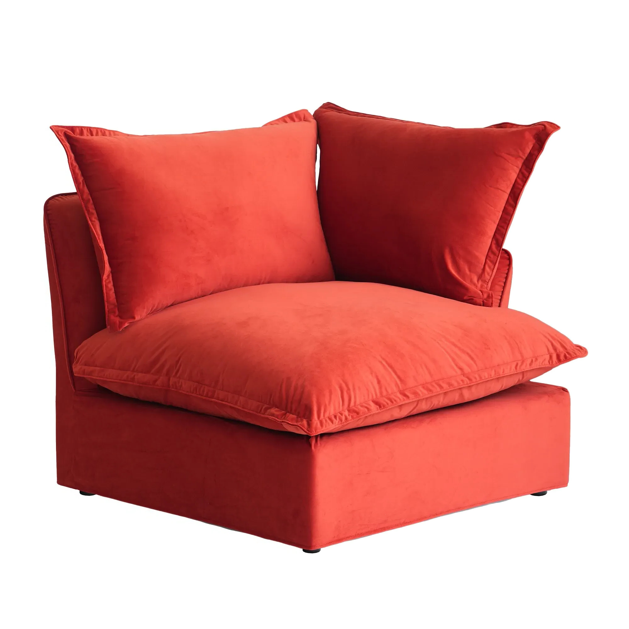 Slipcover Only - Modular Washable End Chair - Left in Red