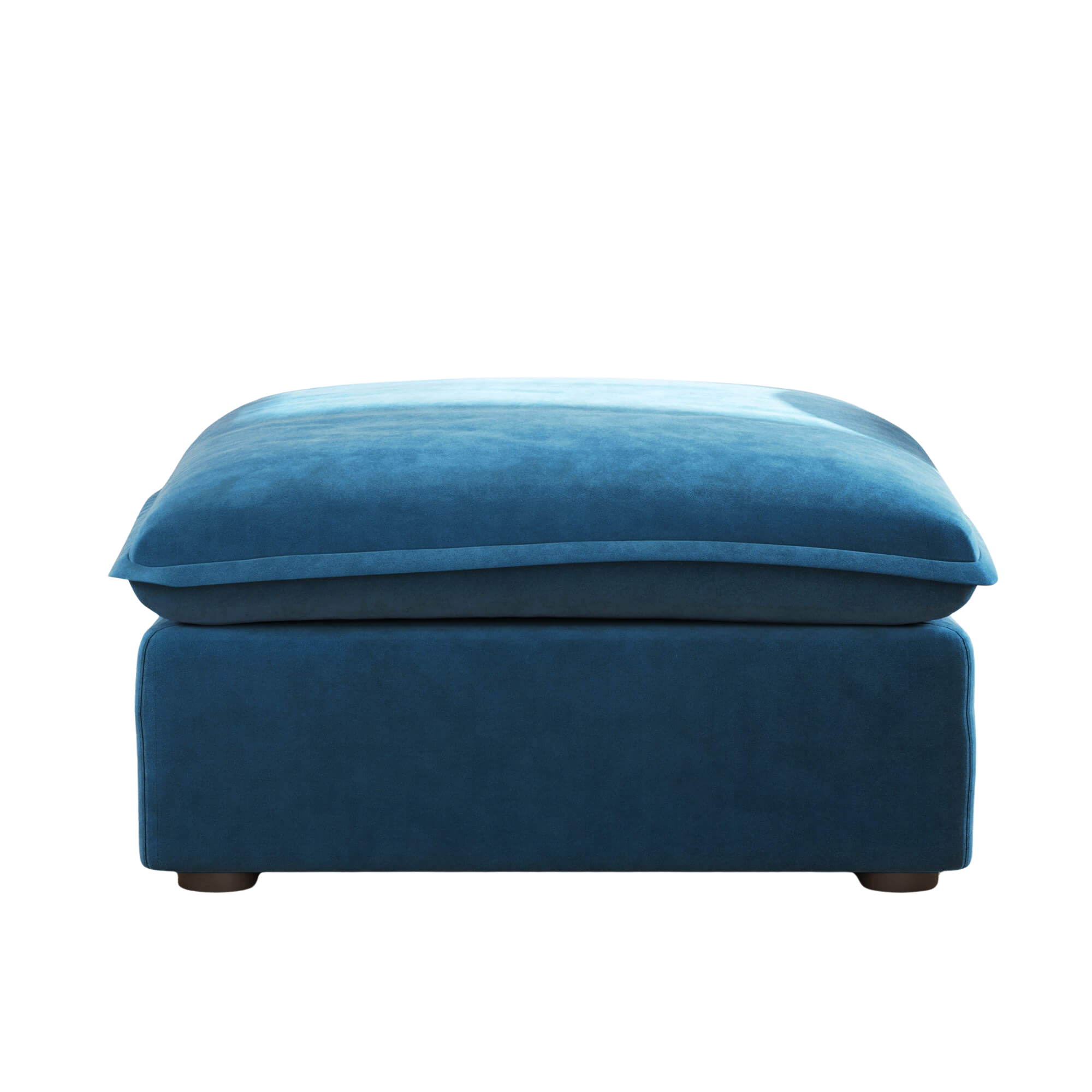 Sky blue ottoman on a white background