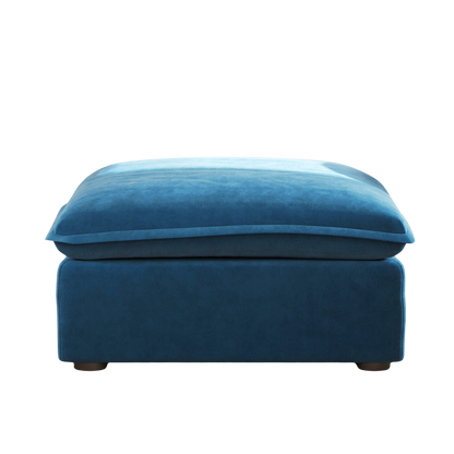 Sky blue ottoman on a white background