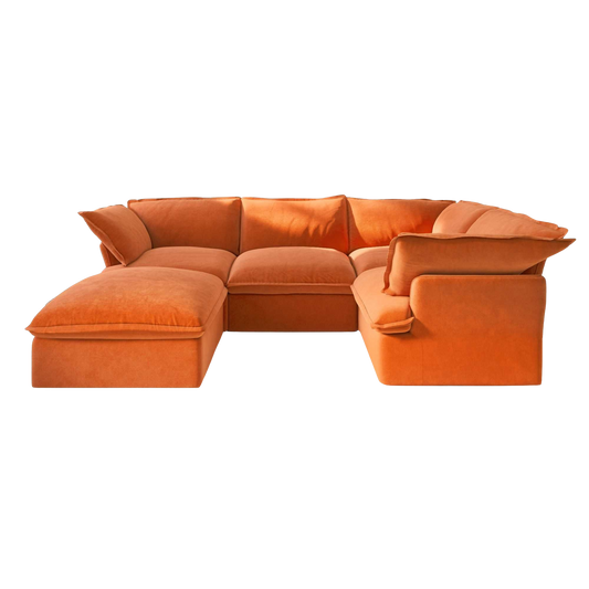 5-Seat Modular Corner Lounger Velvet Sectional | Velvet Horizon