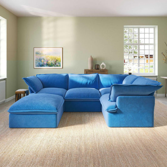 U-Shaped Velvet Sectional Sofa | Velvet Horizon - Divan Dreams