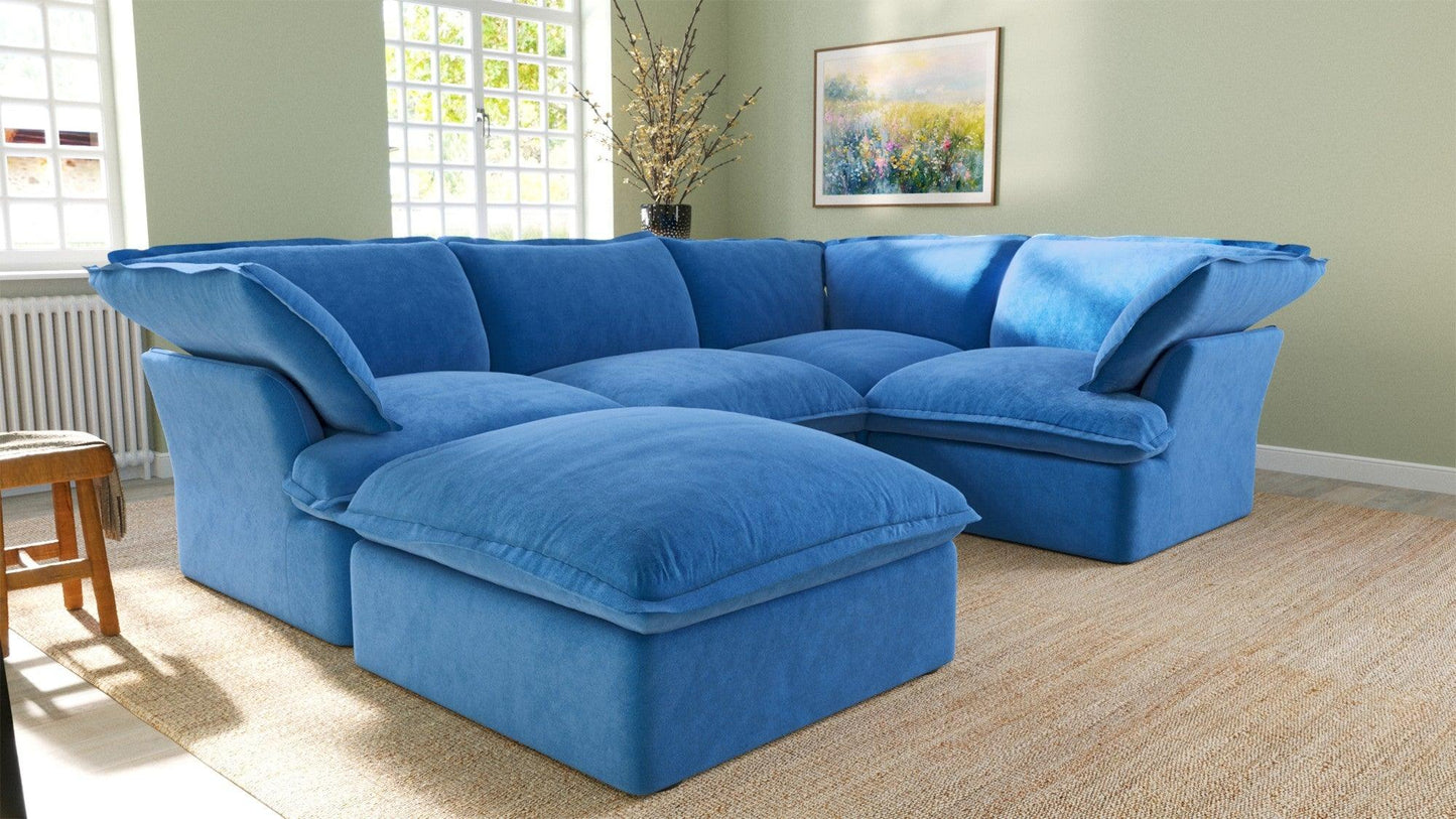 U-Shaped Velvet Sectional Sofa | Velvet Horizon - Divan Dreams