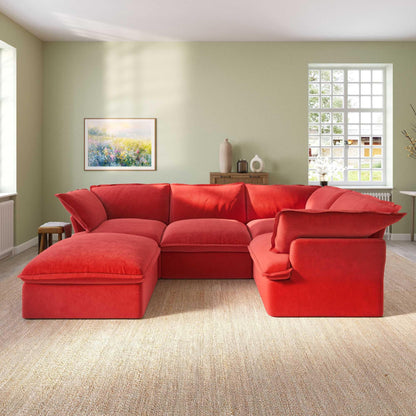 U-Shaped Velvet Sectional Sofa | Velvet Horizon - Divan Dreams