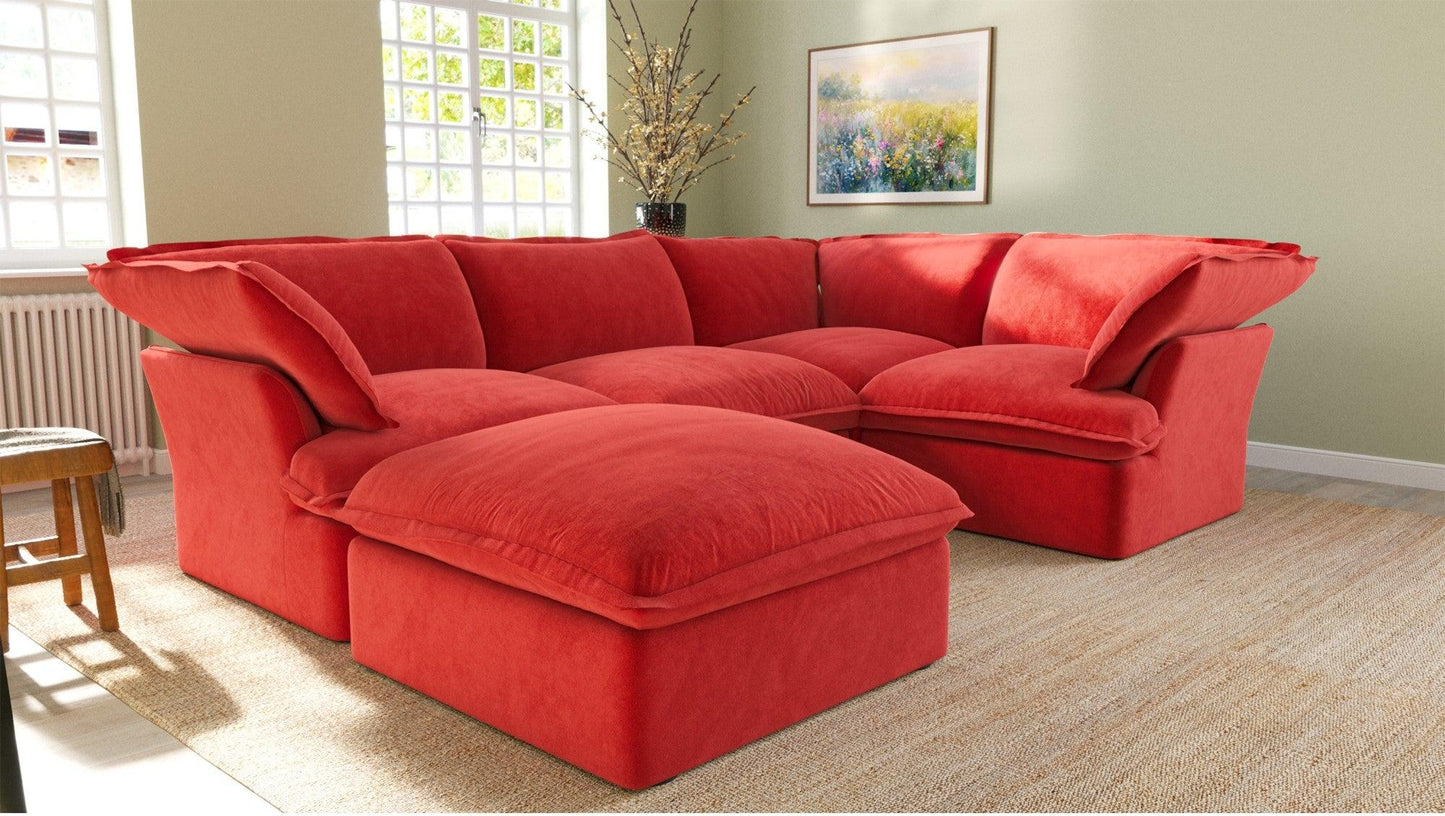 U-Shaped Velvet Sectional Sofa | Velvet Horizon - Divan Dreams