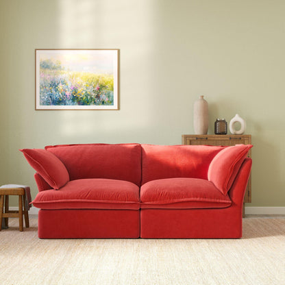 Loveseat Velvet Sectional Sofa | Velvet Horizon - Divan Dreams