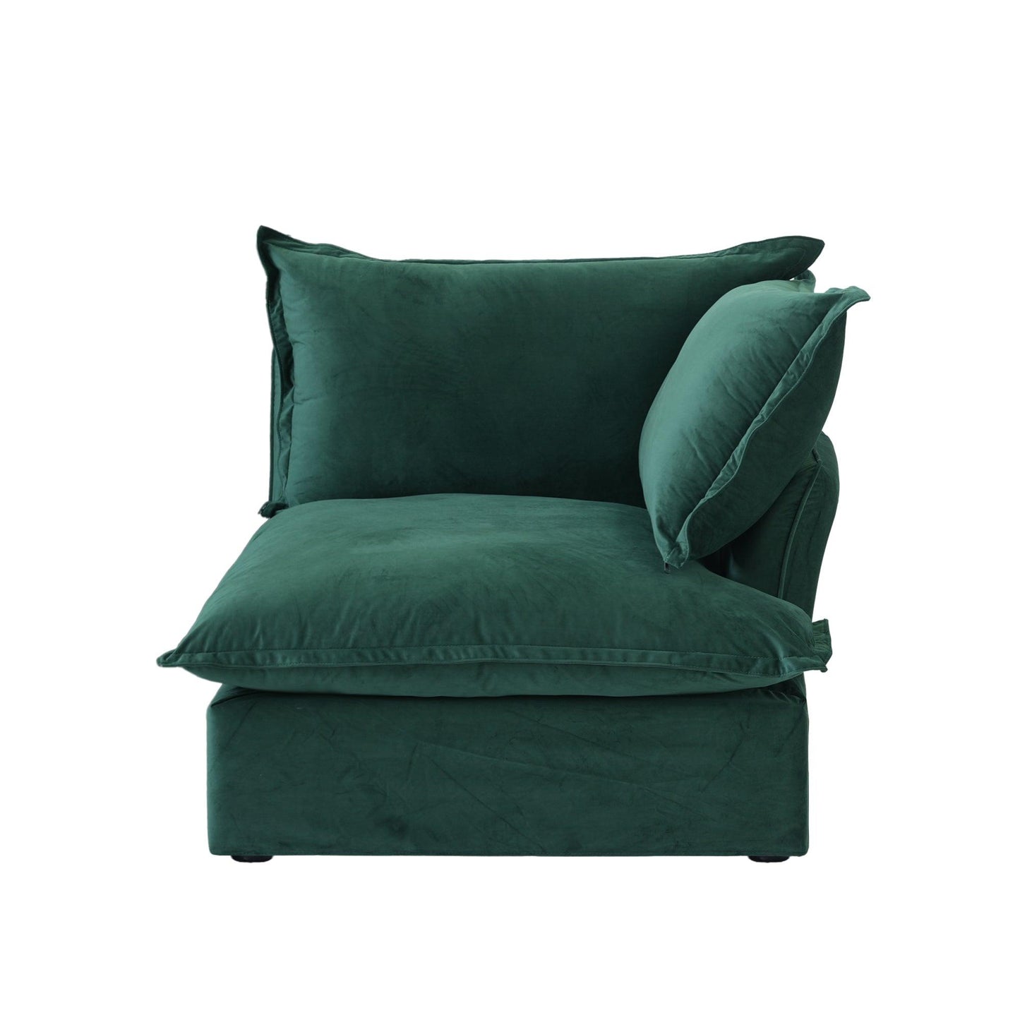 green velvet left armrest seat for sectional sofa