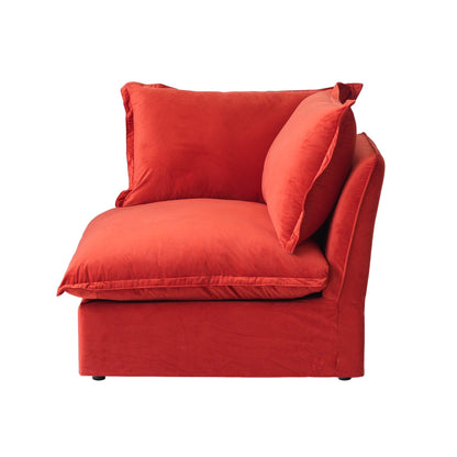 red velvet left armrest seat for sectional sofa