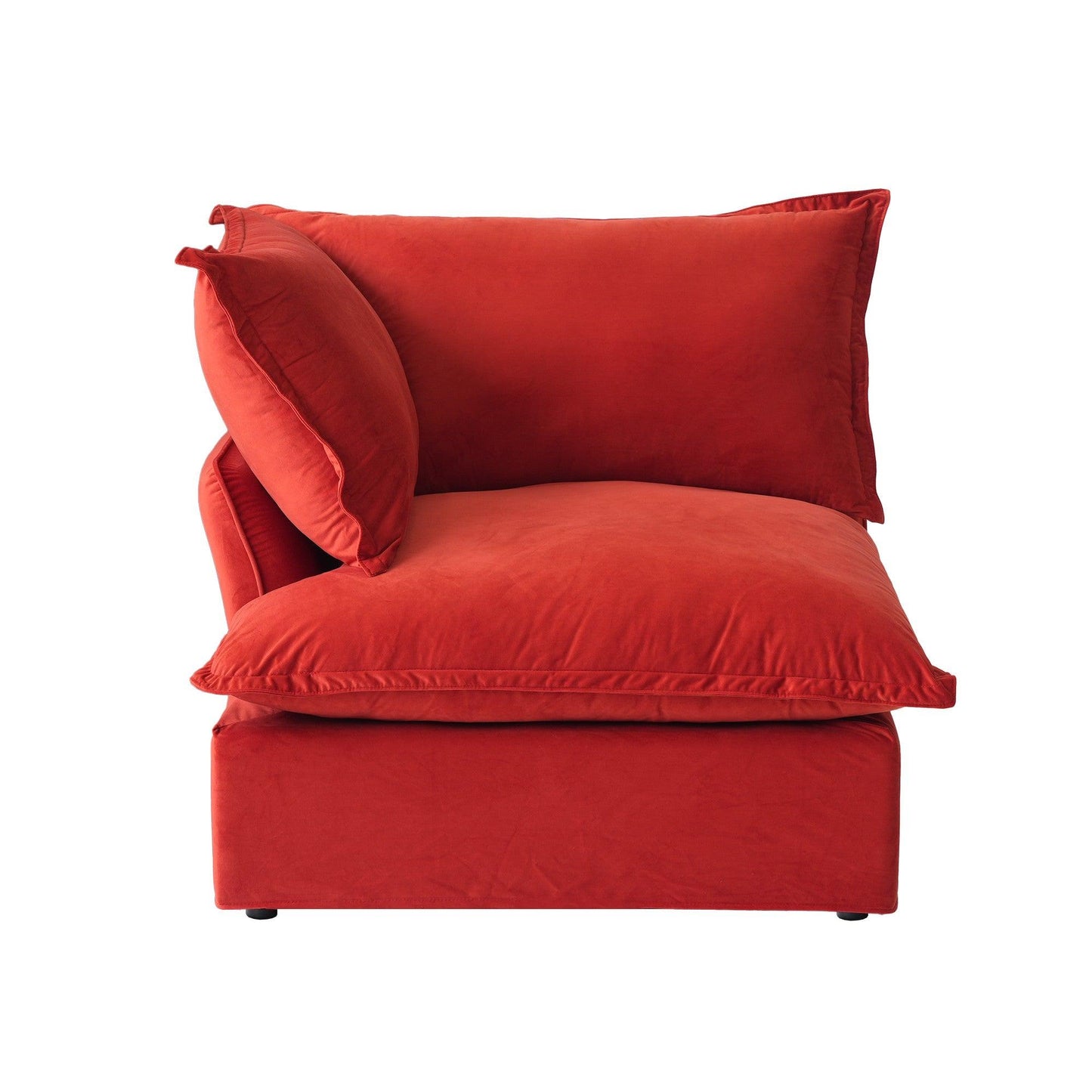 red velvet right armrest seat for sectional sofa