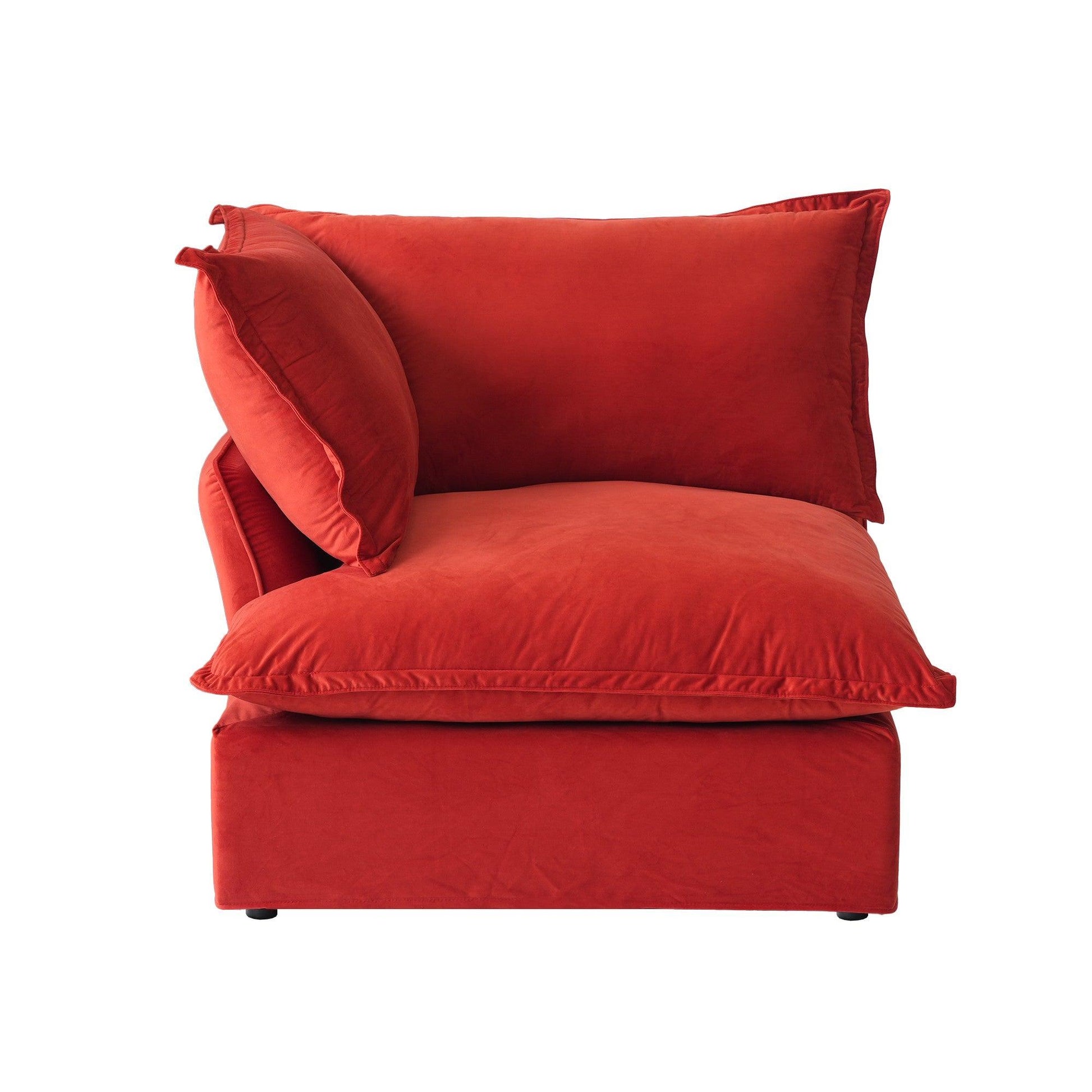 red velvet right armrest seat for sectional sofa
