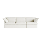 White 3-seater sofa on a white background