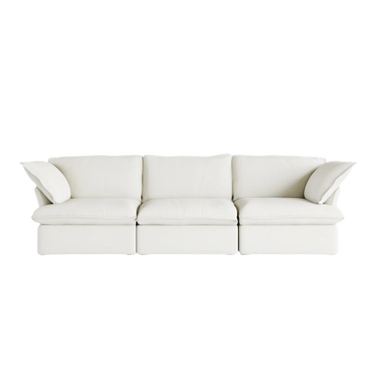 White 3-seater sofa on a white background
