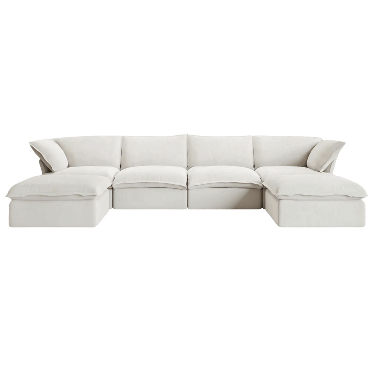 Washable Flared Arm 4-Seater U-Shaped Sectional + 2 Ottomans