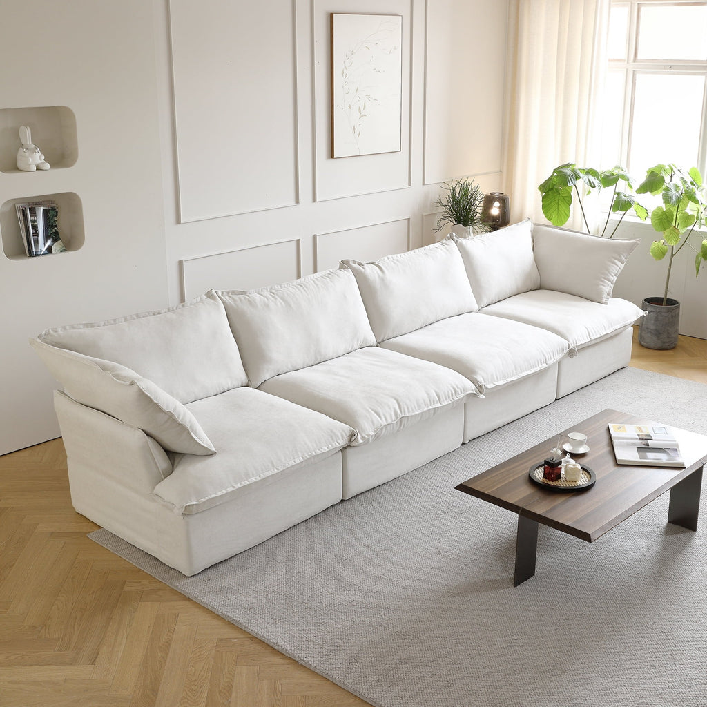 Modular Washable 4-Seater in White