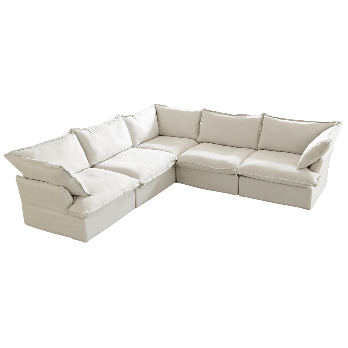 Washable Flared Arm 5-Seater Corner Sectional
