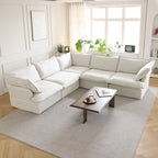 Modular Washable 5-Seater Corner Sectional in White
