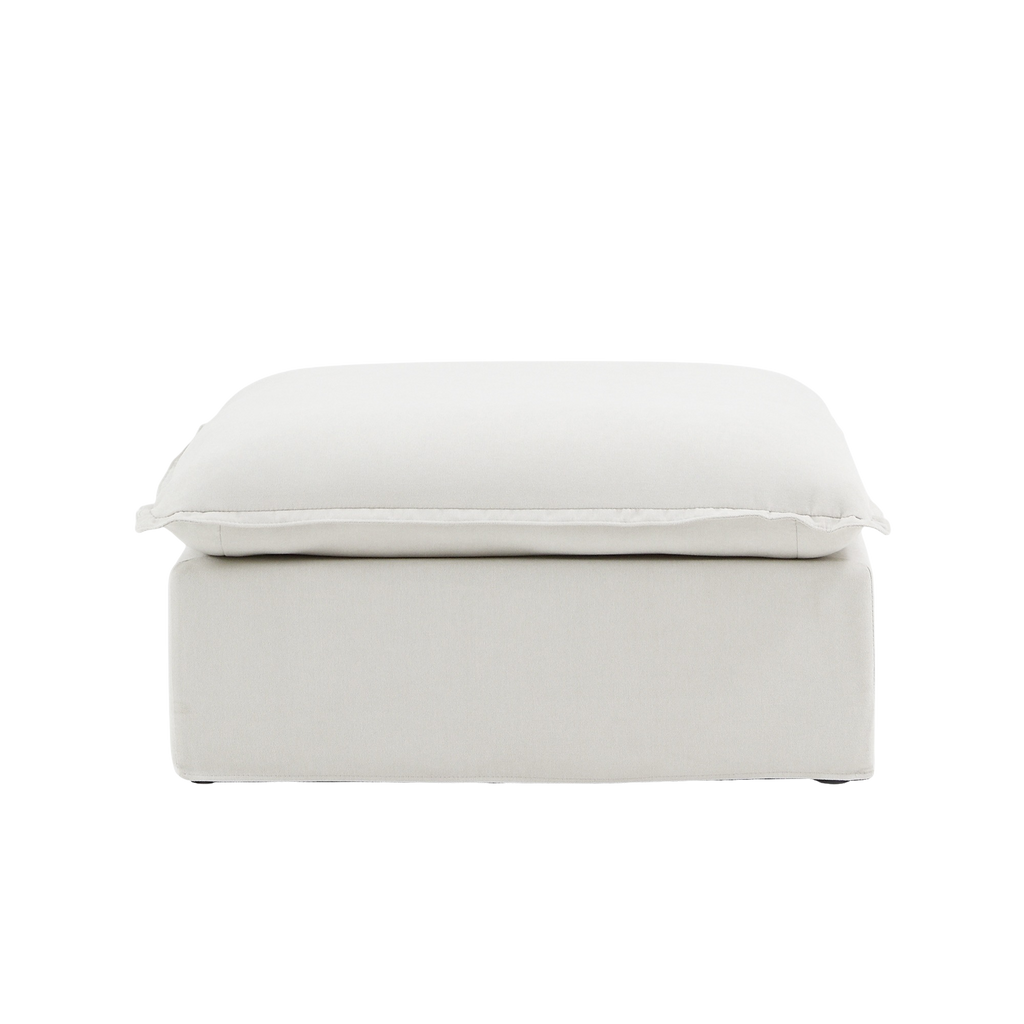 White ottoman on a white background