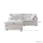 Modular Washable Cloud 2-Seater Sectional in Khaki