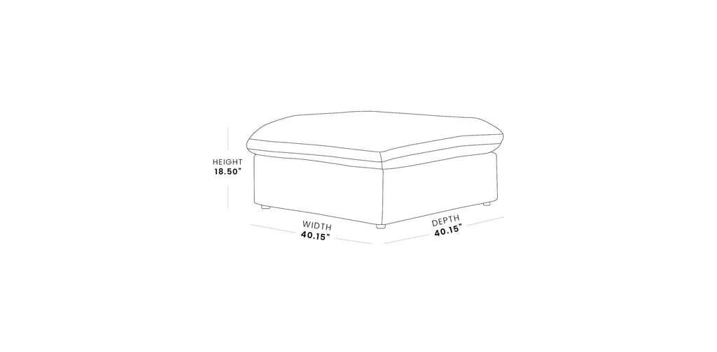 Modular Washable Cloud Ottoman in Gray