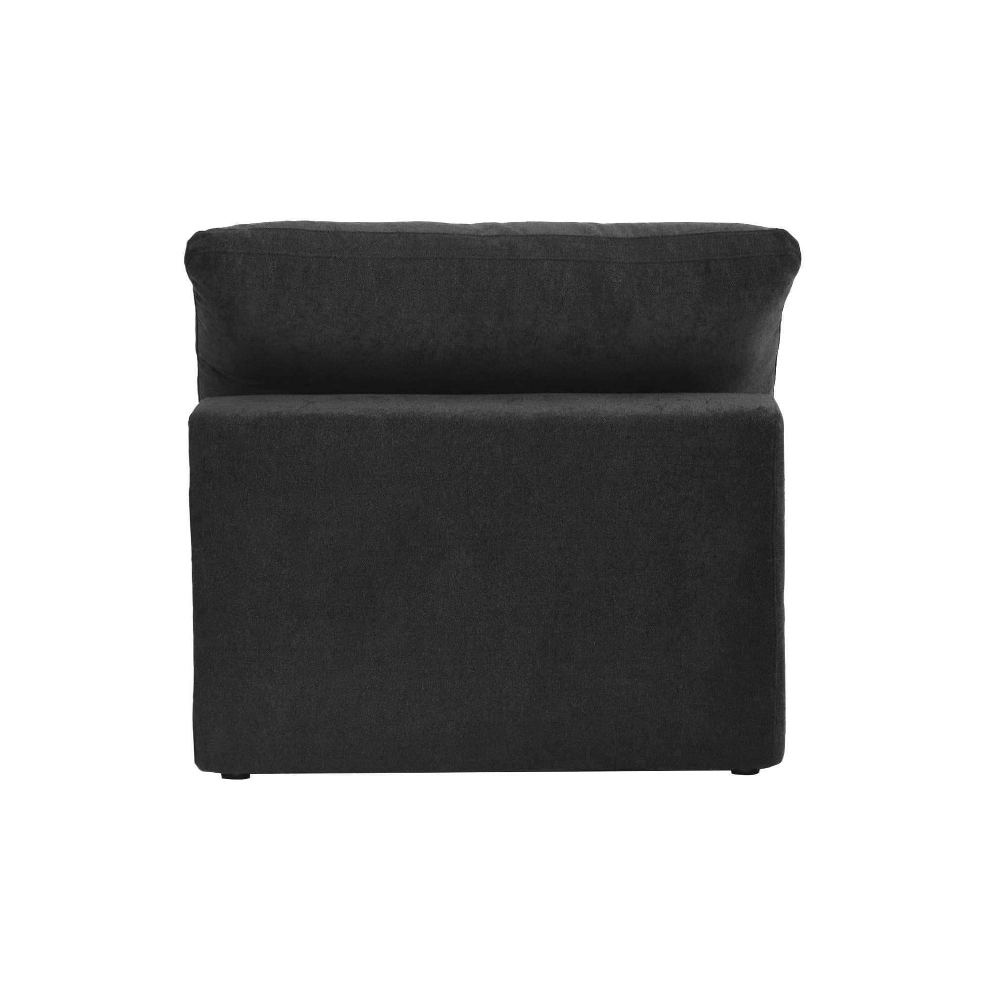 Modular Washable Cloud Armless Chair in Black