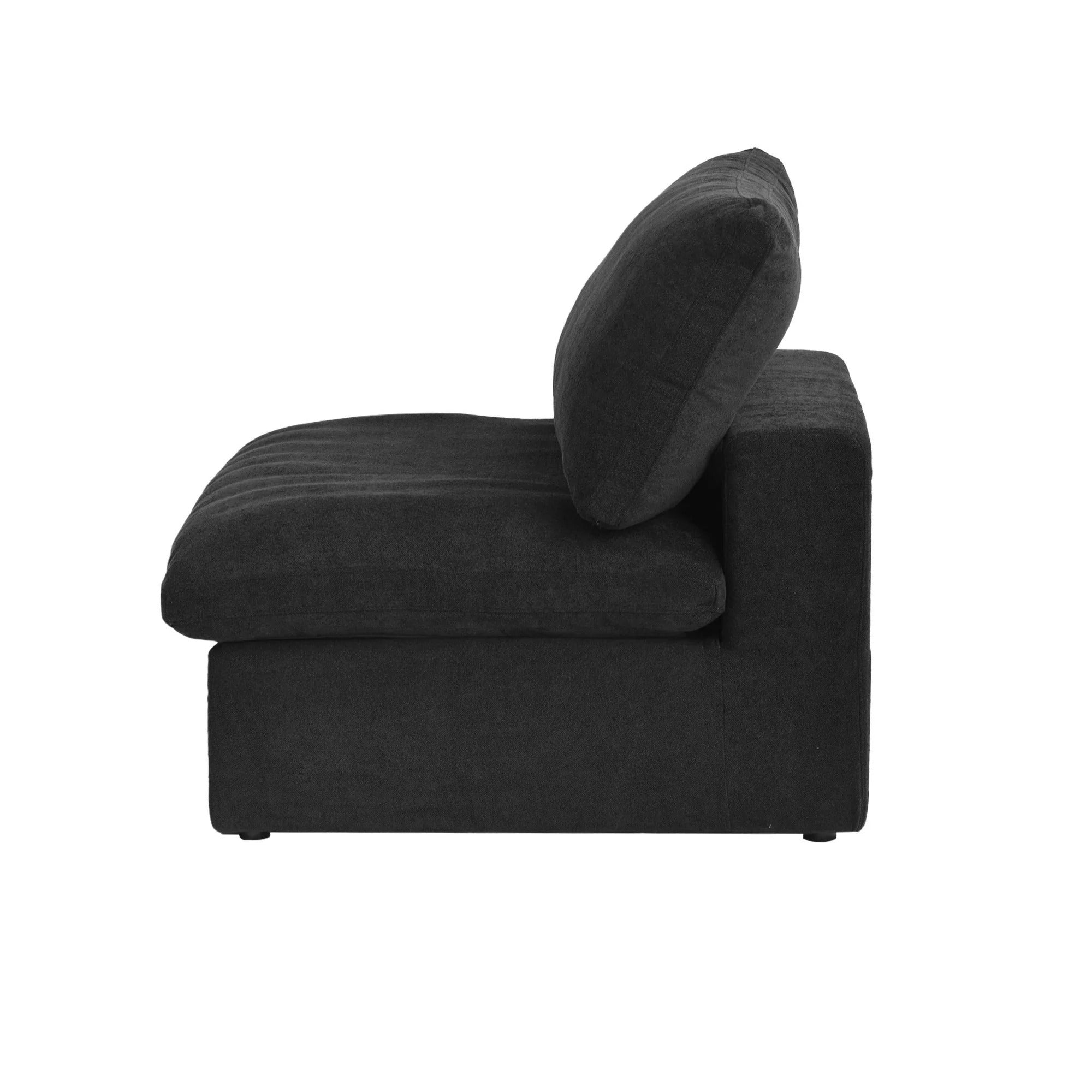Modular Washable Cloud Armless Chair in Black