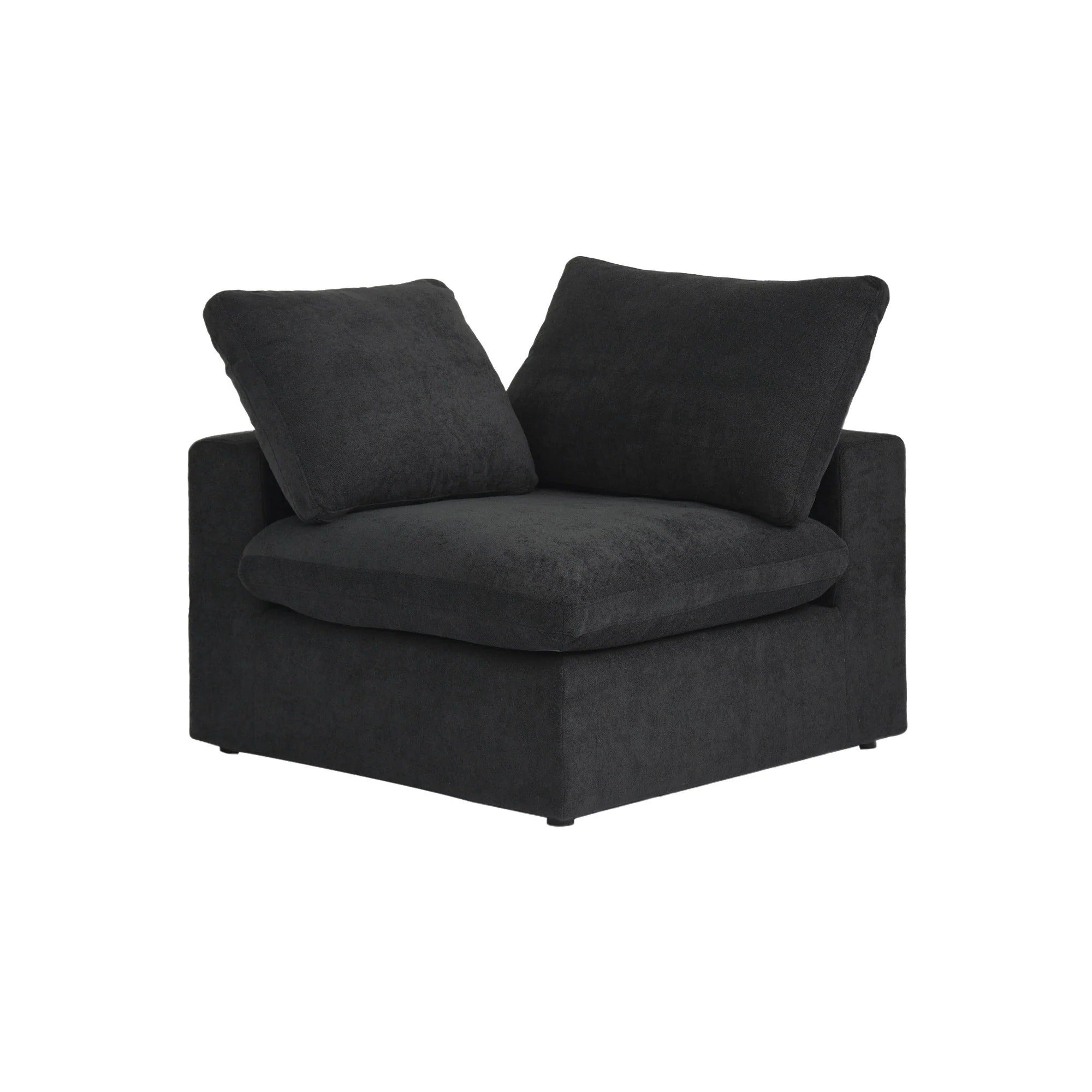 Modular Washable Cloud End Chair - Right in Black