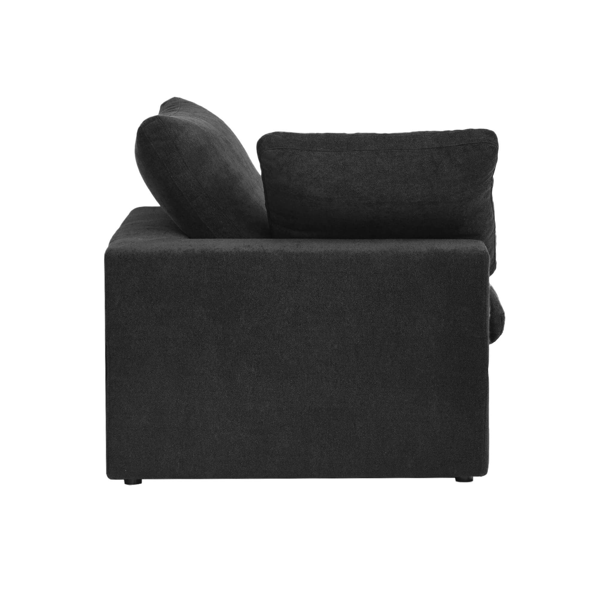 Modular Washable Cloud End Chair - Right in Black
