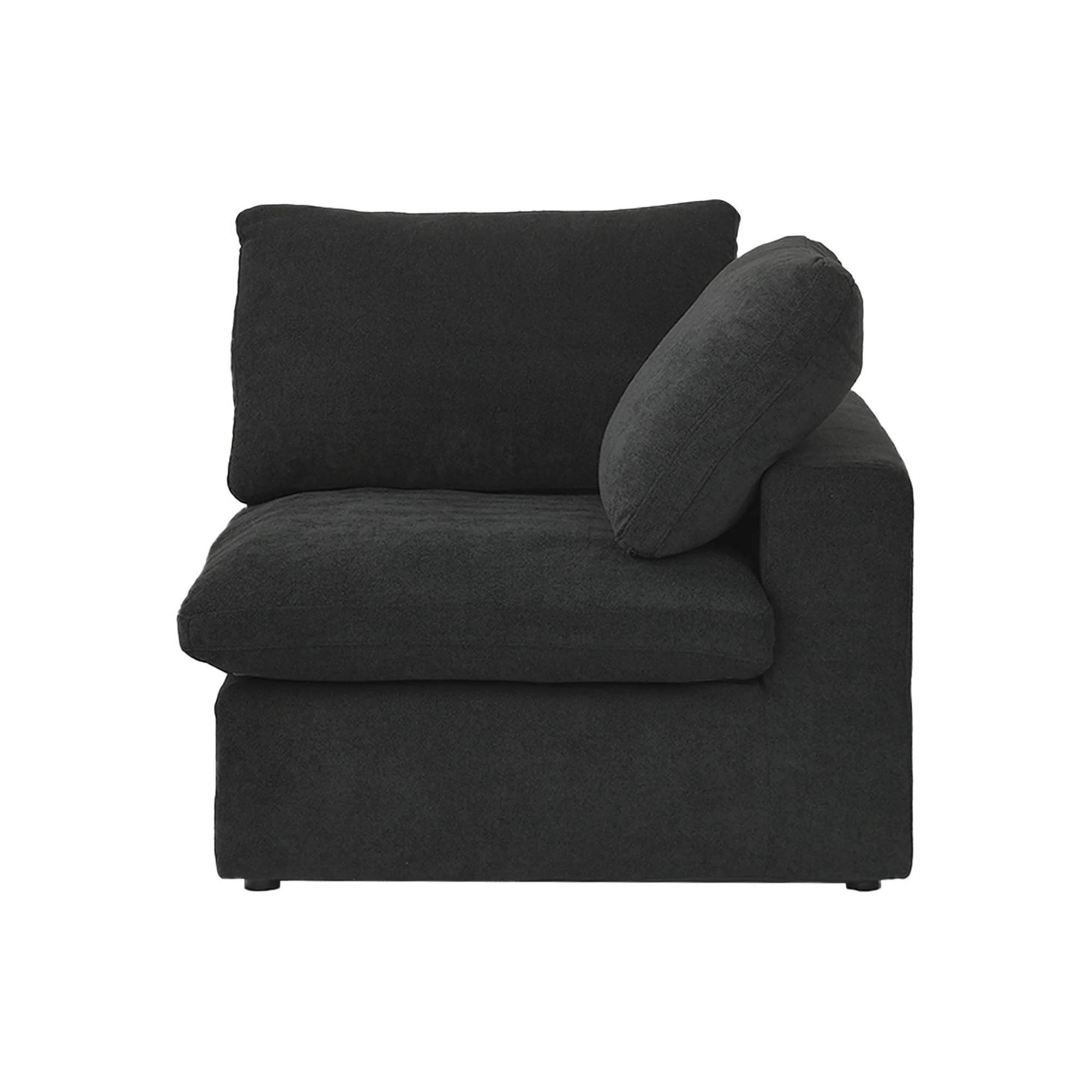 Modular Washable Cloud End Chair - Left in Black