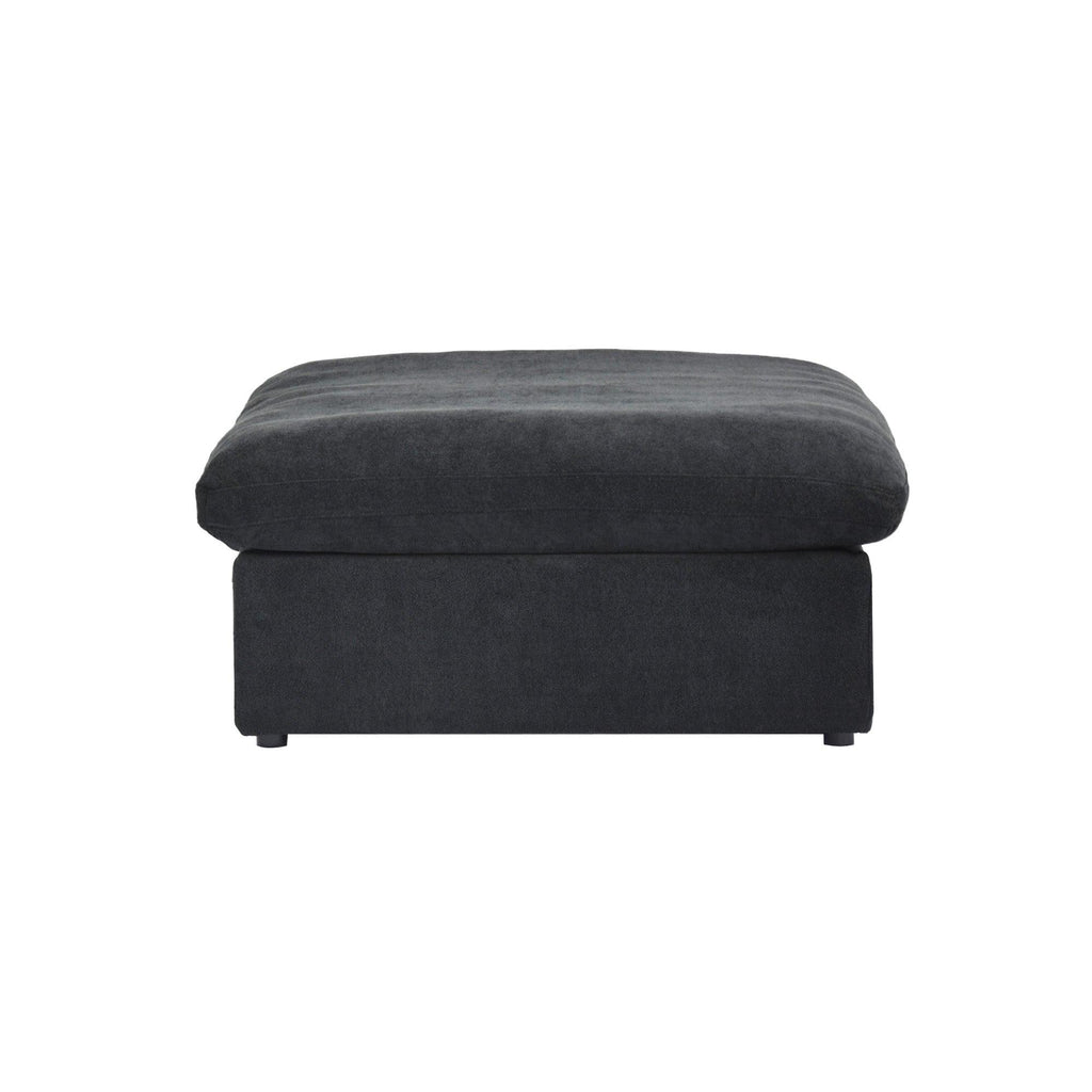 Black ottoman with a hidden storage on a white background