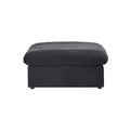 Black ottoman with a hidden storage on a white background