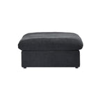 Black ottoman with a hidden storage on a white background