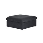 Black ottoman with a hidden storage on a white background