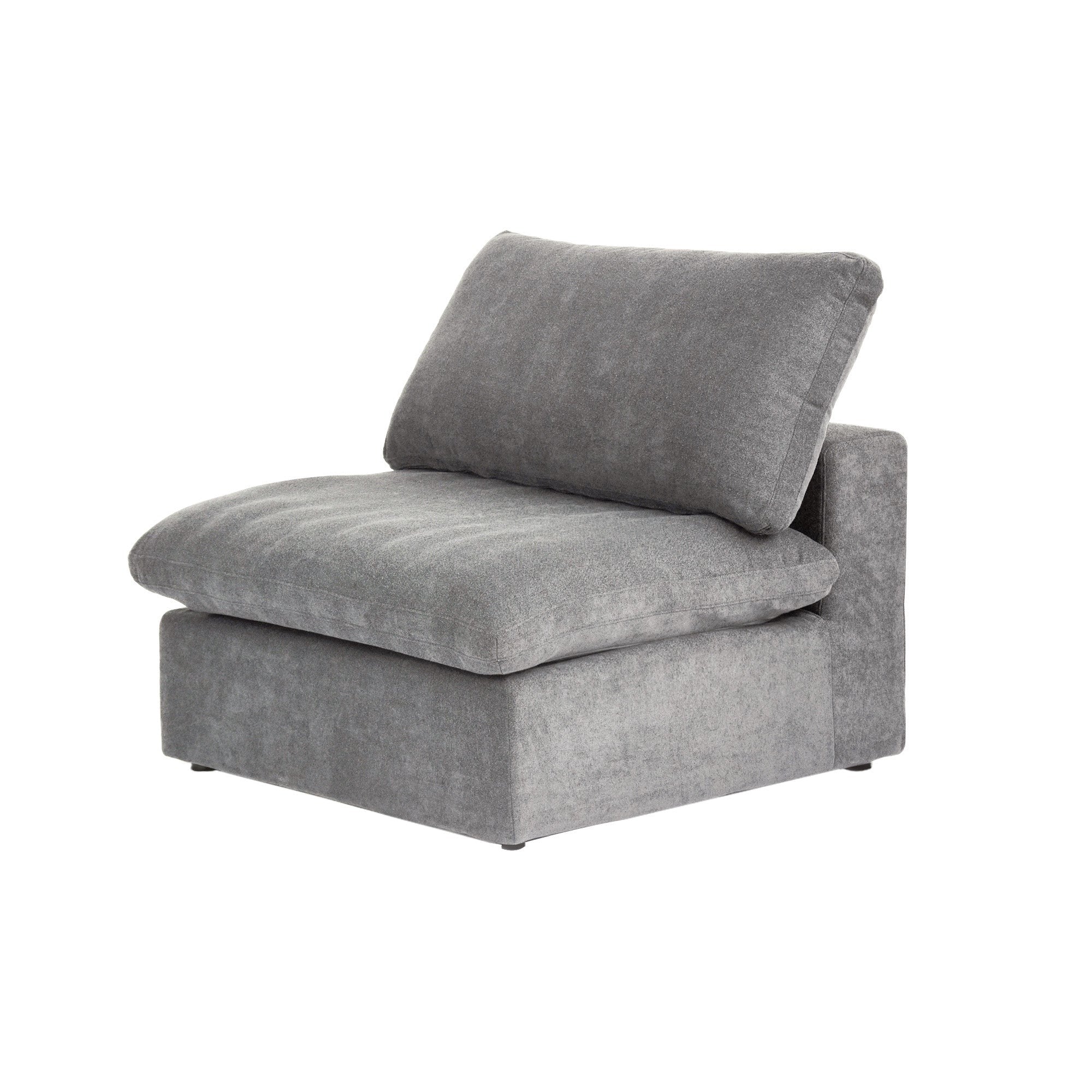 Modular Washable Cloud Armless Chair in Gray