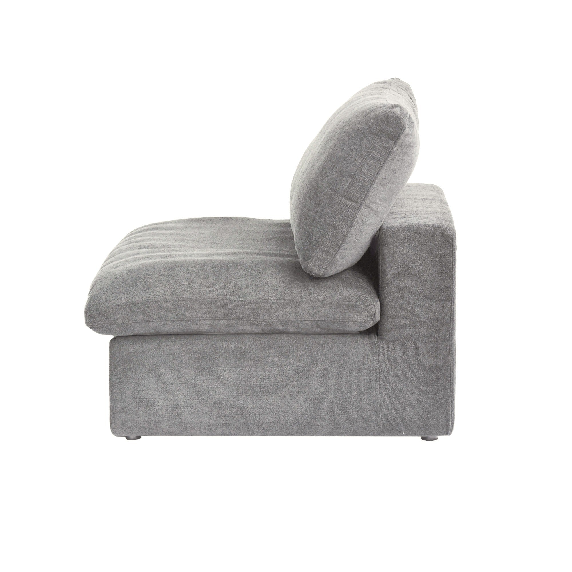 Modular Washable Cloud Armless Chair in Gray