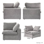 Modular Washable Cloud Corner Chair in Gray