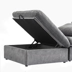 Modular Washable Cloud Ottoman in Gray