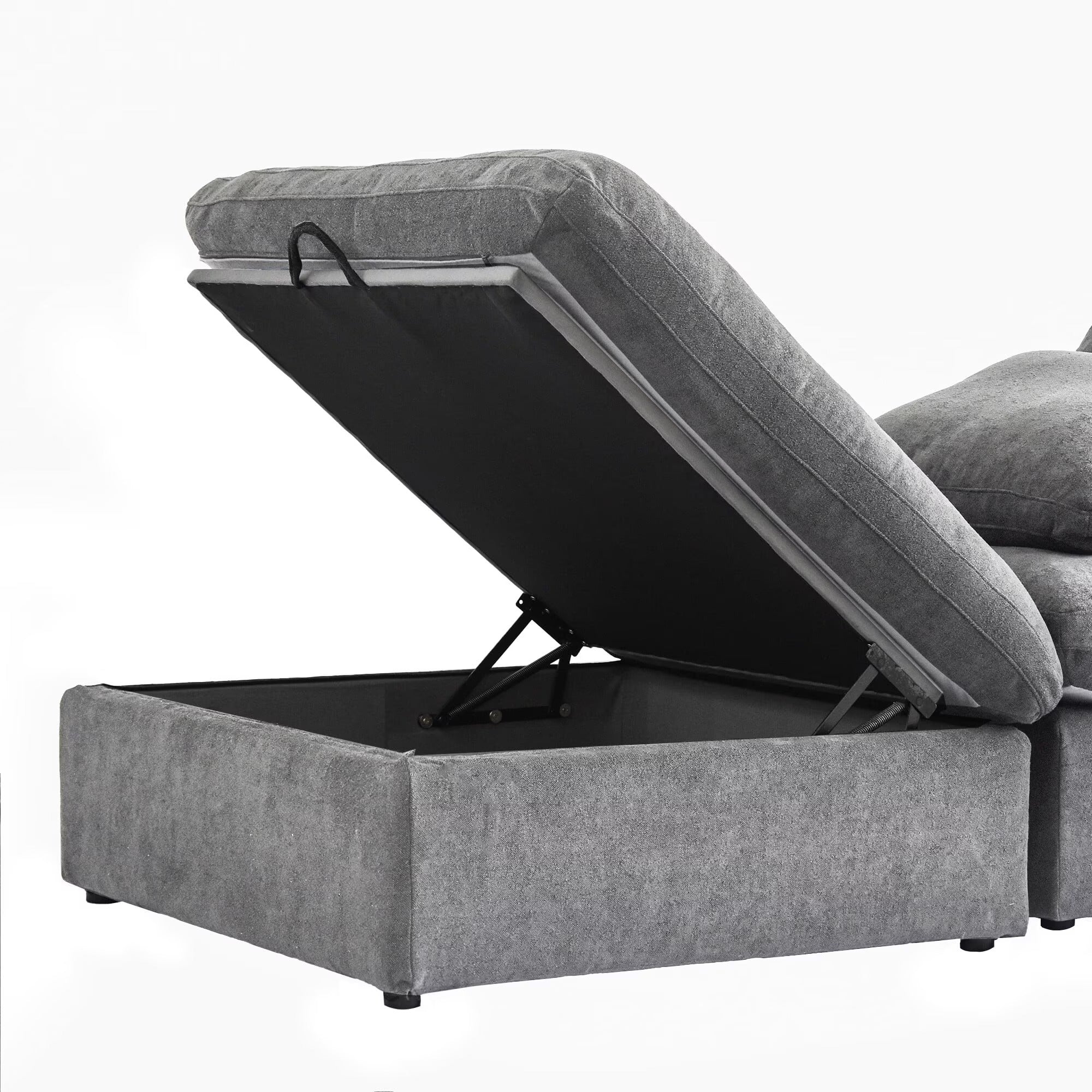 Modular Washable Cloud Ottoman in Gray