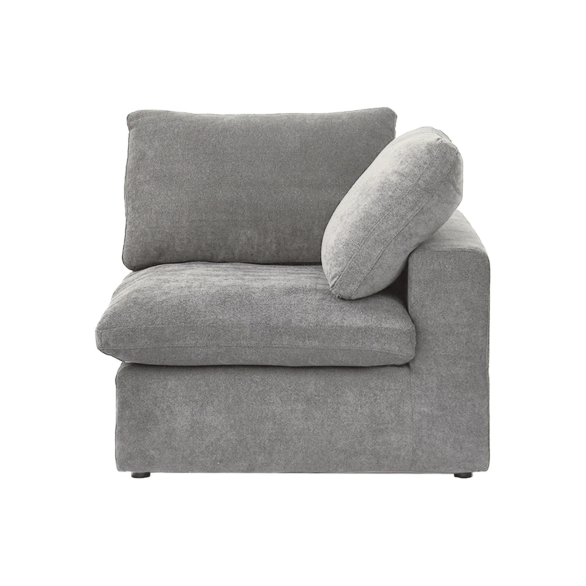 Modular Washable Cloud End Chair - Left in Gray