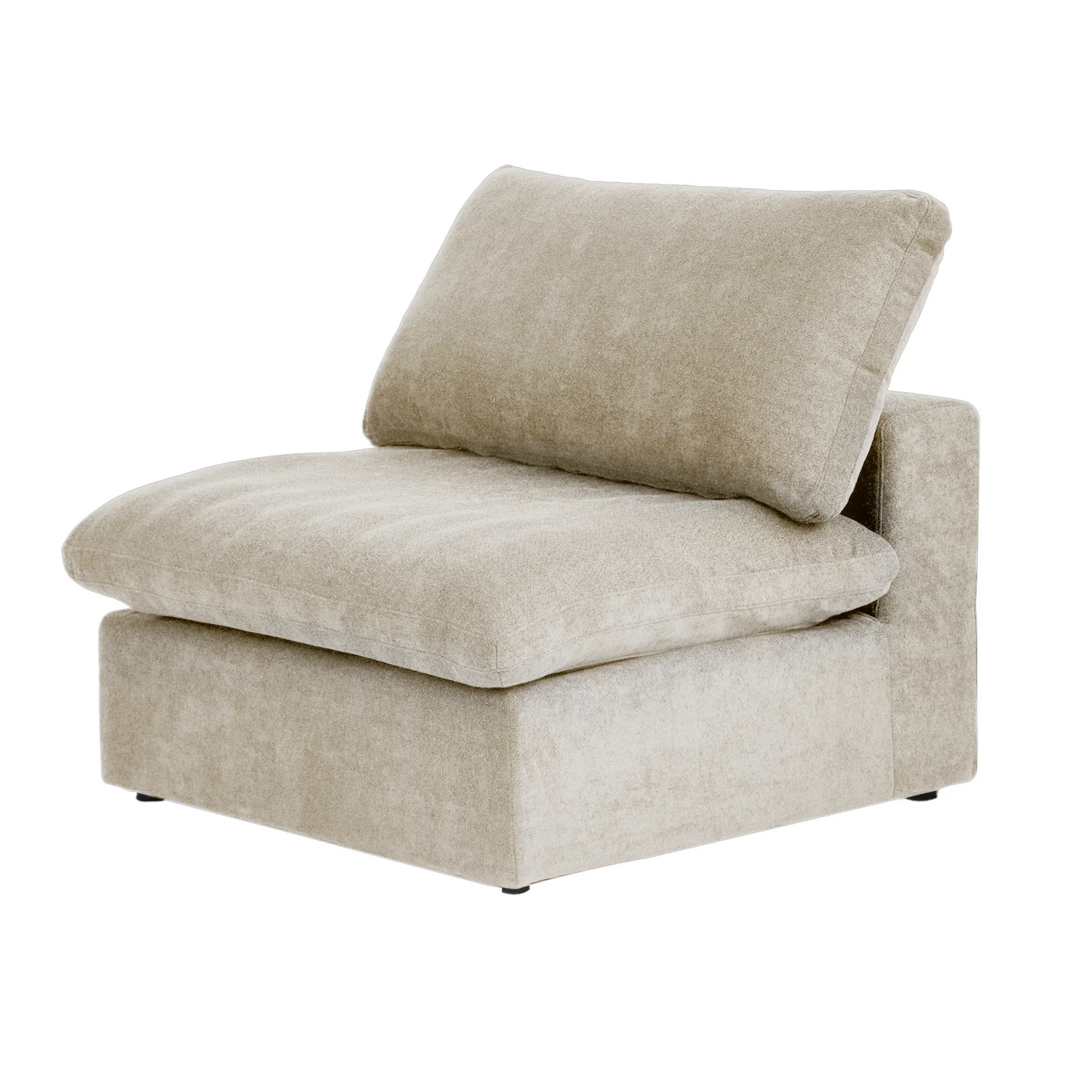 Modular Washable Cloud Armless Chair in Khaki